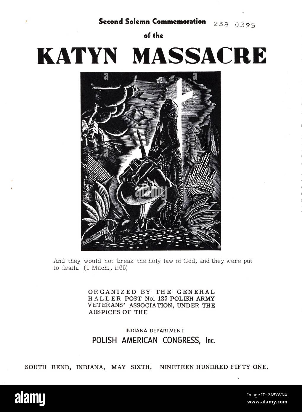 Am zweiten Solem Commenmoration von Katyn Massacare. Die Katyn Massacare war eine Serie von Massenerschießungen von polnischen Staatsangehörigen, durchgeführt durch das Volkskommissariat für innere Angelegenheiten (NKVD), sowjetische Geheimpolizei. Datierten 1951 Stockfoto