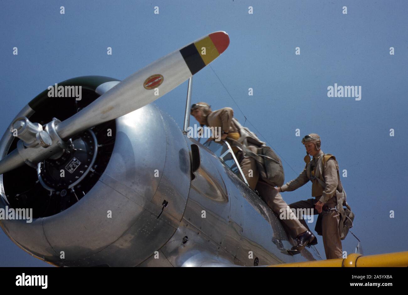 Foto von Kadetten Aviation auf der Naval Air Base, Corpus Christi, Texas. Datiert 1943 Stockfoto