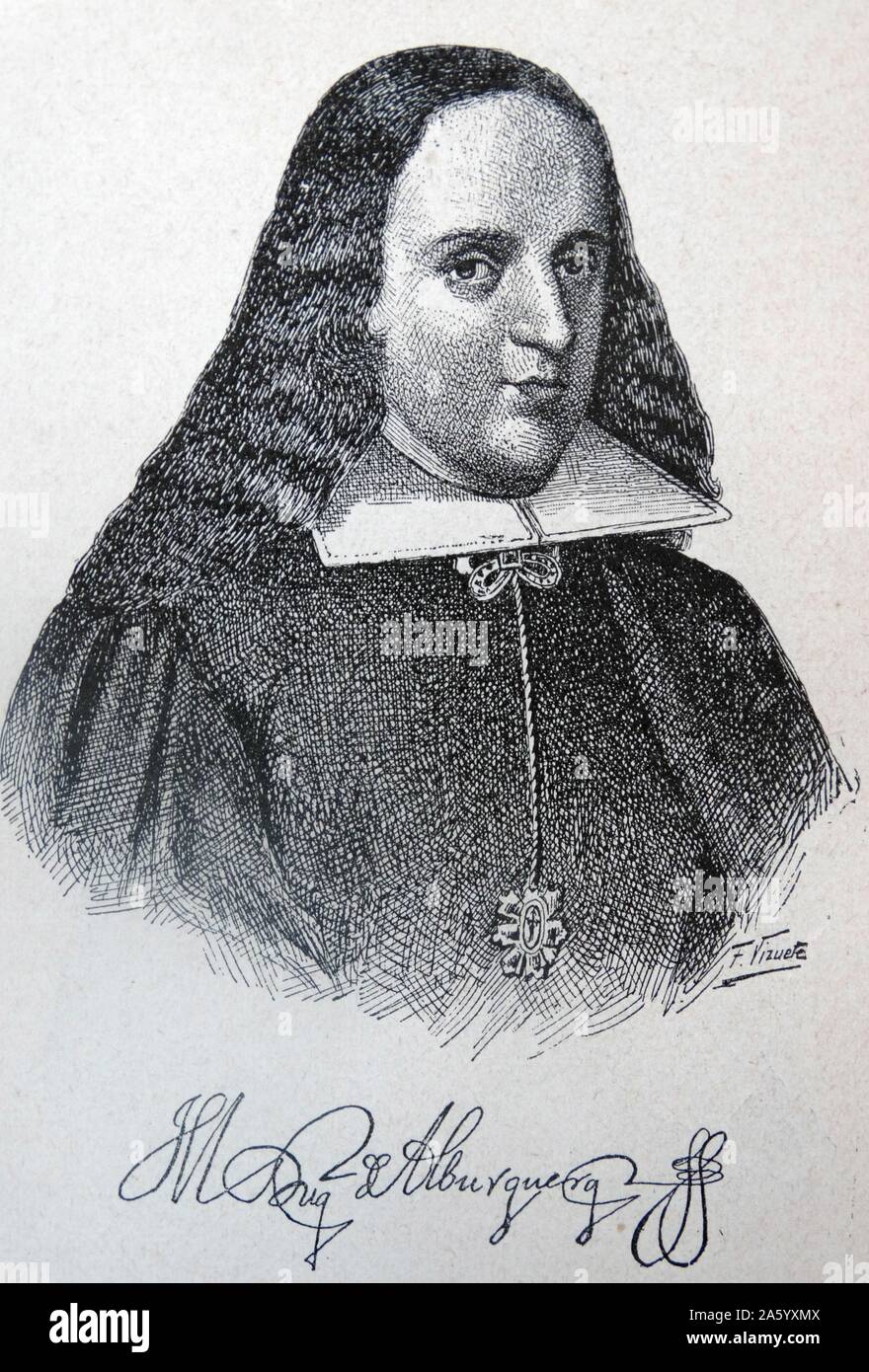 Francisco V Fernández De La Cueva y Fernández De La Cueva, (Genua, Italien, 17. November 1666-Madrid, Spanien, 28. Juni 1724) war die 10. Herzog von Albuquerque, Grande von Spanien, ein Ritter des Ordens vom Goldenen Vlies seit 1707 und Vizekönig von Neuspanien, Vizekönig von Mexiko, von 27. November 1702, 14. Januar 1711. Stockfoto