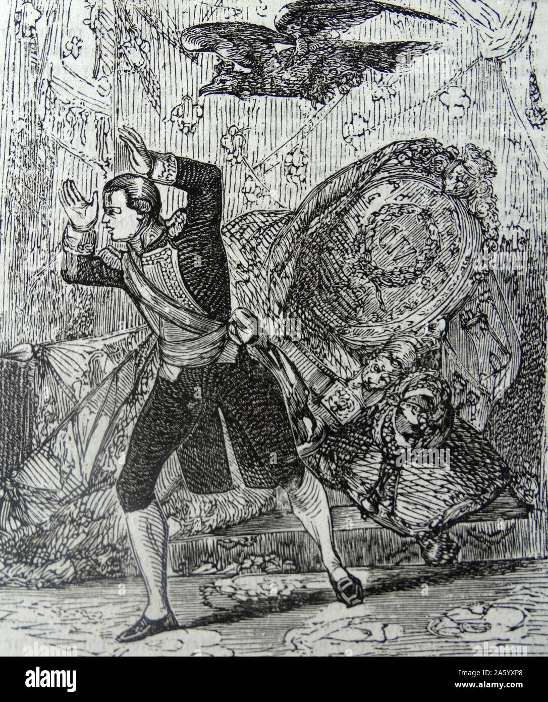 Sturz von König Charles IV von Spanien 1808 abdanken gezwungen Stockfoto