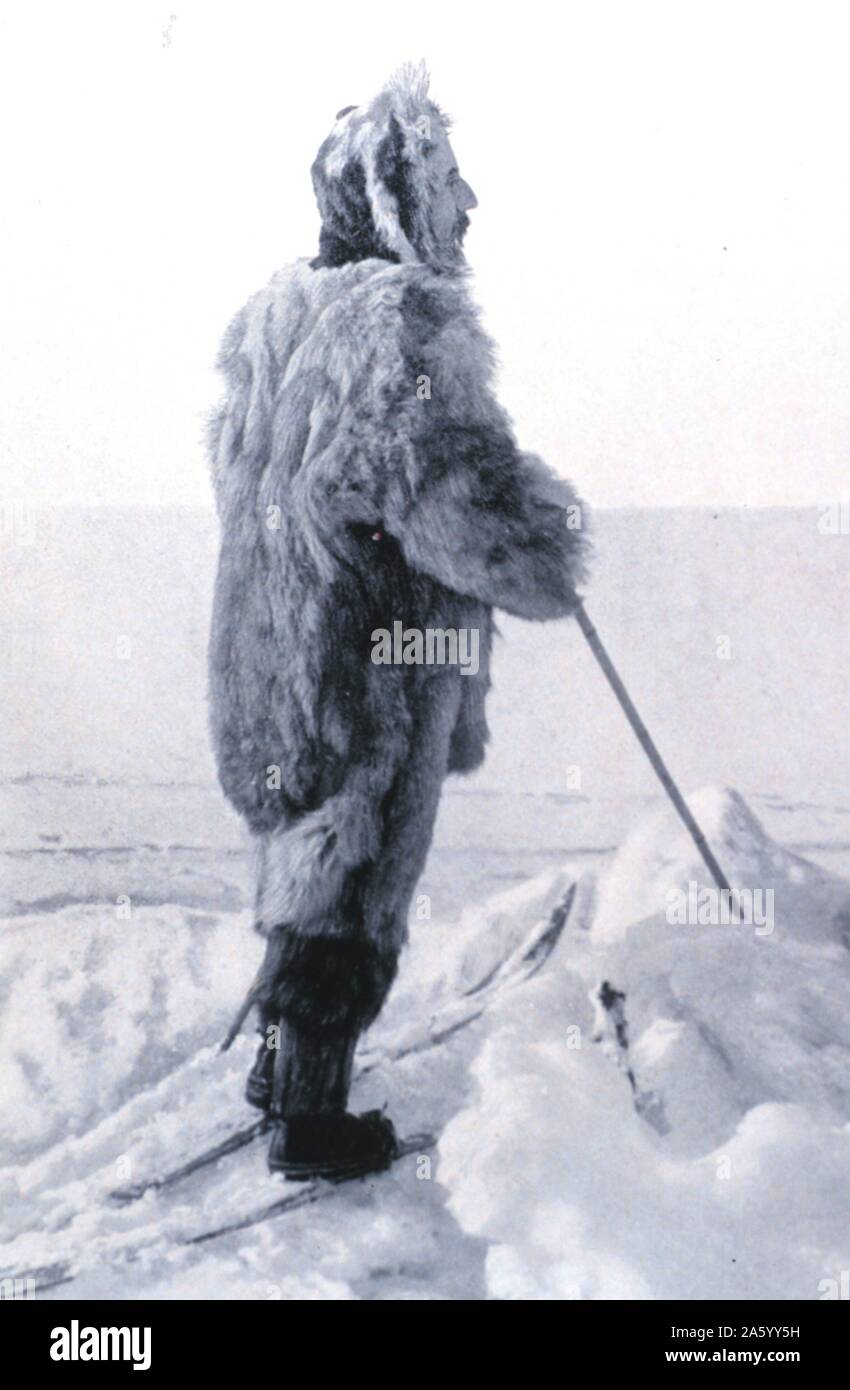 Frontispiz Portrait von Roald Amundsen, 1872-1928. In: "Südpol", Band II. Amundsen war der erste, der am 14. Dezember 1911 den Südpol zu erreichen. 1926 war er der erste Expeditionsleiter für die Luft-Expedition zum Nordpol. Stockfoto