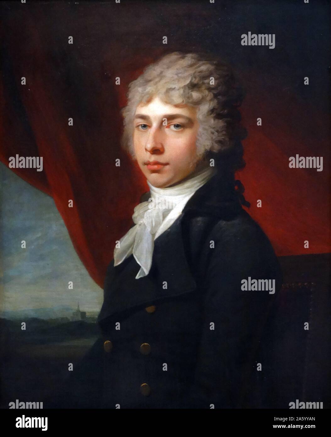 Unbekannter junger Mann um 1795 durch John-Laurent Mosnier 1743-1808 Öl auf Leinwand Stockfoto