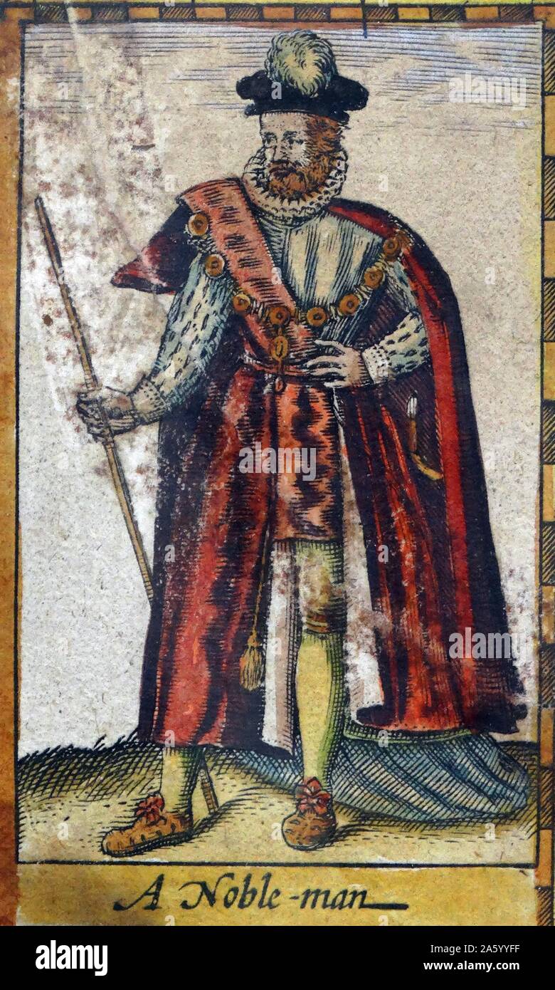 Tudor Edelmann (Detail), aus einer Karte von England und Wales durch John Speed; C1612 Stockfoto