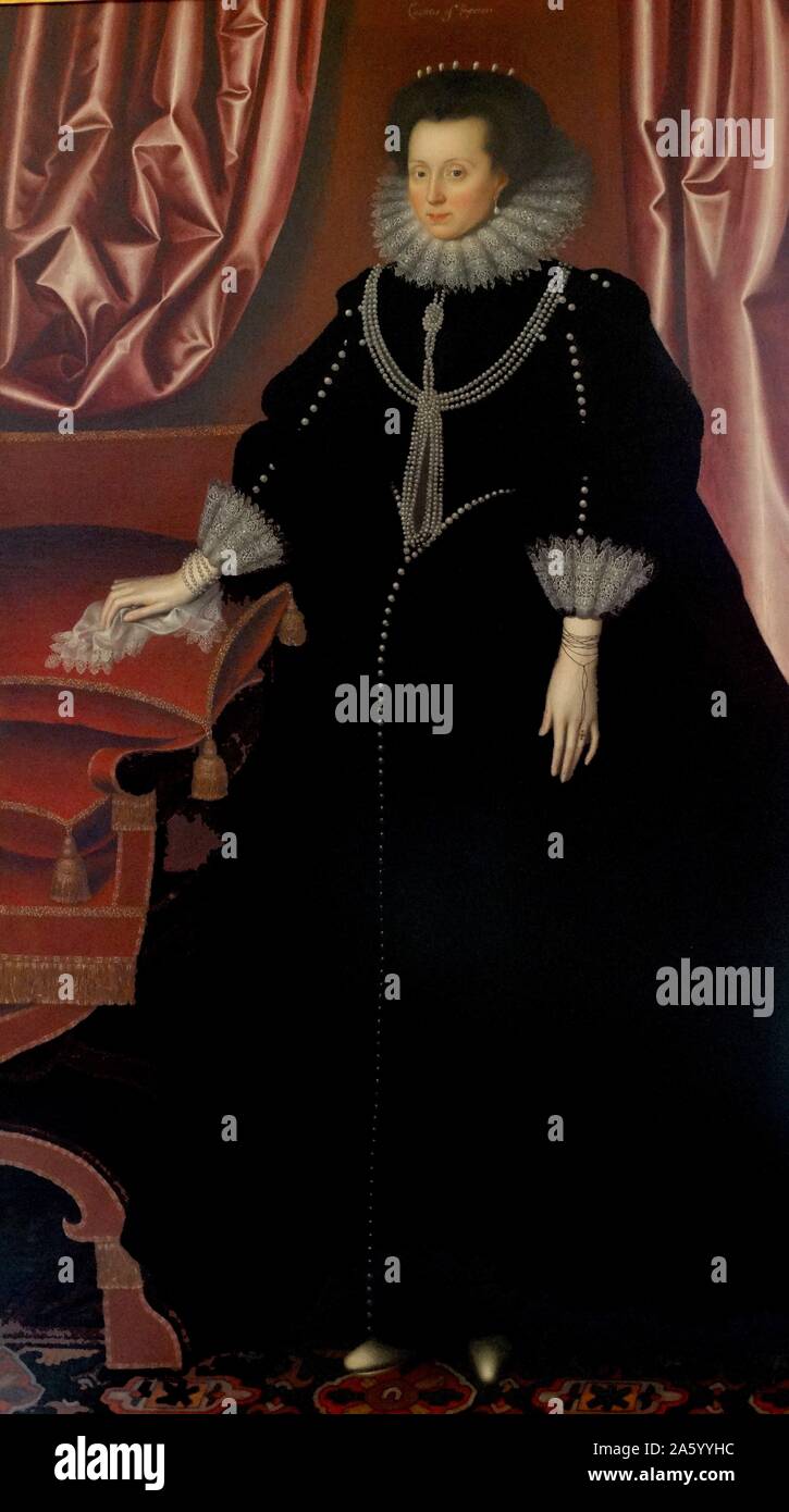 Porträt von Elizabeth Drury, Countess of Exeter englischen Malers William Larkin (1580-1619). Datiert aus dem 16. Jahrhundert Stockfoto