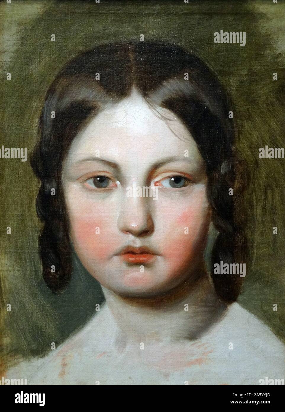 Porträt eines jungen Mädchens durch Friedrich von Amerling (1803-1880) österreichisch-ungarischen Porträtmaler. Datiert 1850 Stockfoto