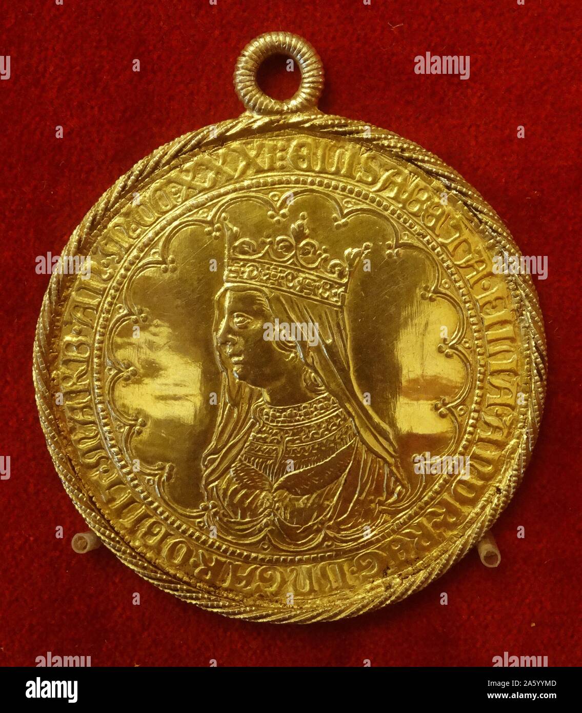 Münze mit Prinzessin Elisabeth von Ungarn (1207-1231) des Königreichs Ungarn, Landgravine von Thüringen und Deutschland. Datiert aus dem 16. Jahrhundert Stockfoto