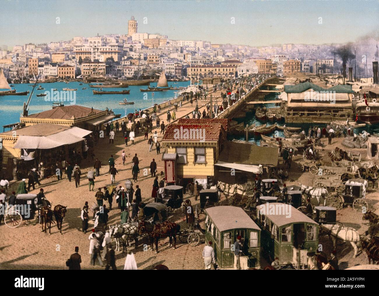 Fotomechanischen Print von Pera, Konstantinopel, Türkei. Datiert 1890 Stockfoto