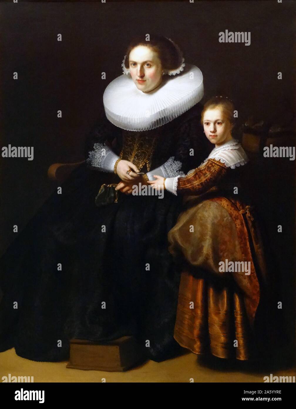 Gemälde mit dem Titel "Susanna van Collen und ihre Tochter Anna" Rembrandt Harmenszoon van Rijn (1606-1669) niederländischer Maler und Radierer. Vom 17. Jahrhundert Stockfoto