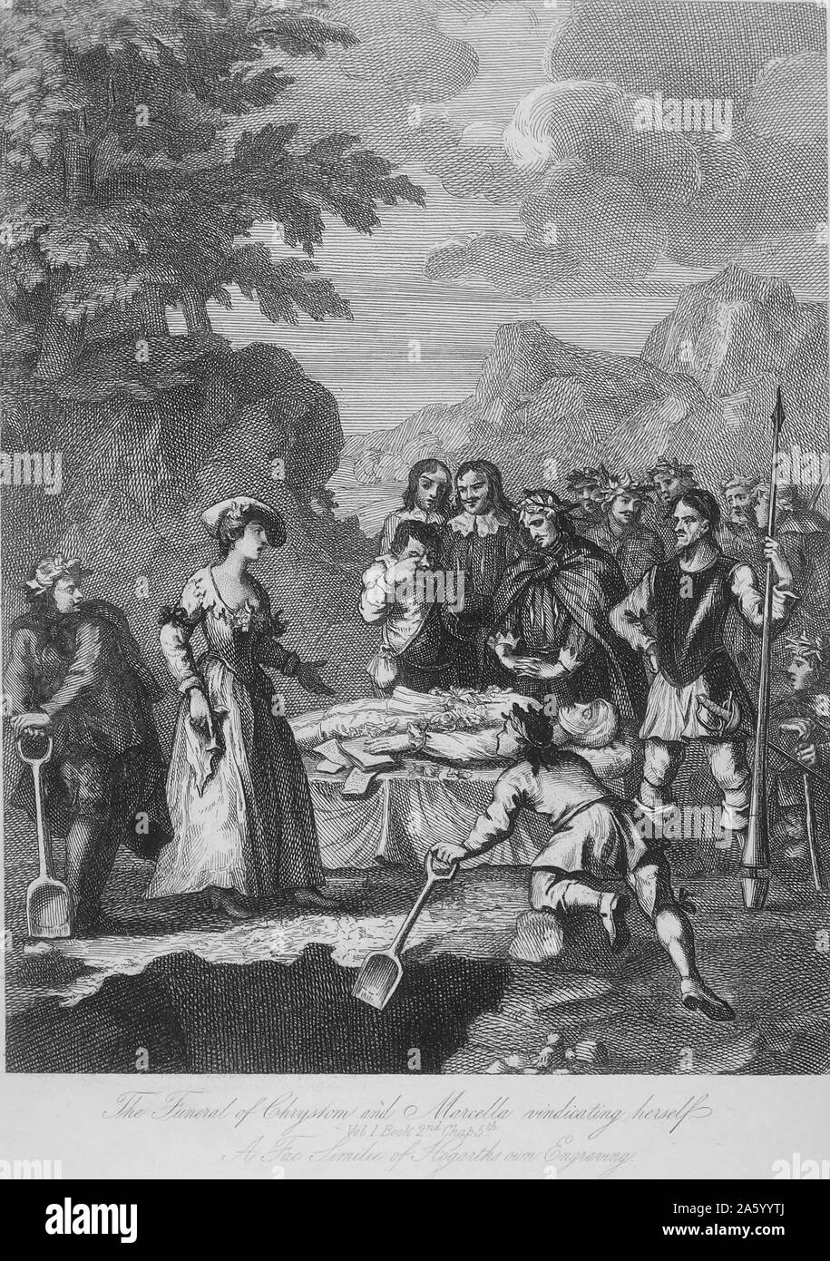 Kupferstich von William Hogarth (1697-1764), englischer Maler, Grafiker, bildhafte Satiriker, Gesellschaftskritiker und Karikaturist, mit zukunftsweisenden westlichen sequenziellen Kunst gutgeschrieben wurde. Vom 18. Jahrhundert. Stockfoto