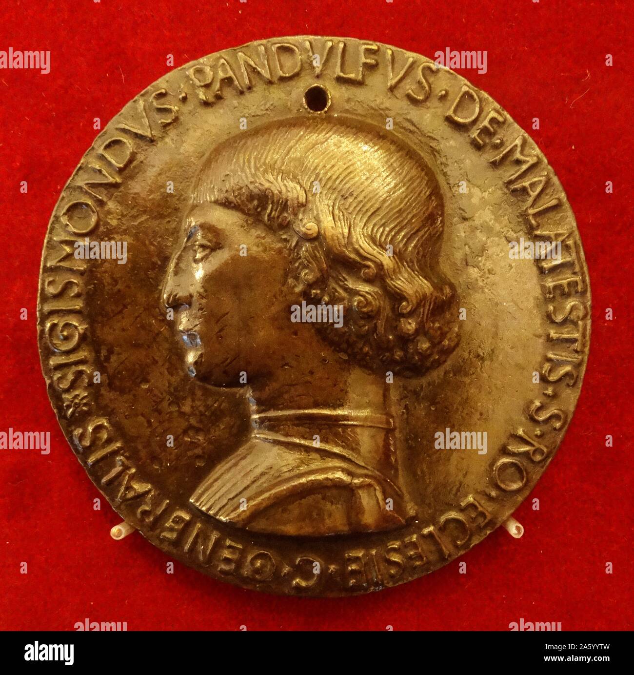 Sigismondo Malatesta, Herr von Rimini von Matteo de'Pasti (1420-1468) italienischer Bildhauer und Medaillengewinner. Vom 15. Jahrhundert Stockfoto