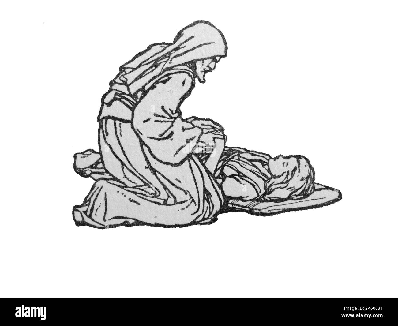 Neutestamentliche Geschichte Jesu Erhöhung wieder zum Leben der Tochter des Jairus. Evangelien (Matthäus 09:18-26, Mark 05:21-43, Lukas 08:40 – 56) Stockfoto