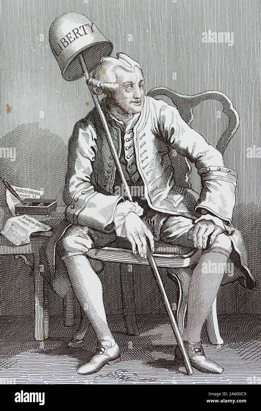 Eine satirische Gravur Wilkes von William Hogarth (1697-1764). Englischer Maler, Grafiker, bildhafte Satiriker. John Wilkes (17. Oktober 1725 – 26. Dezember 1797) war ein englischer radikal, Journalist und Politiker Stockfoto Eine satirische Gravur Wilkes von William Hogarth (1697-1764). Englischer Maler, Grafiker, bildhafte Satiriker. John Wilkes (17. Oktober 1725 – 26. Dezember 1797) war ein englischer radikal, Journalist und Politiker Stockfoto
