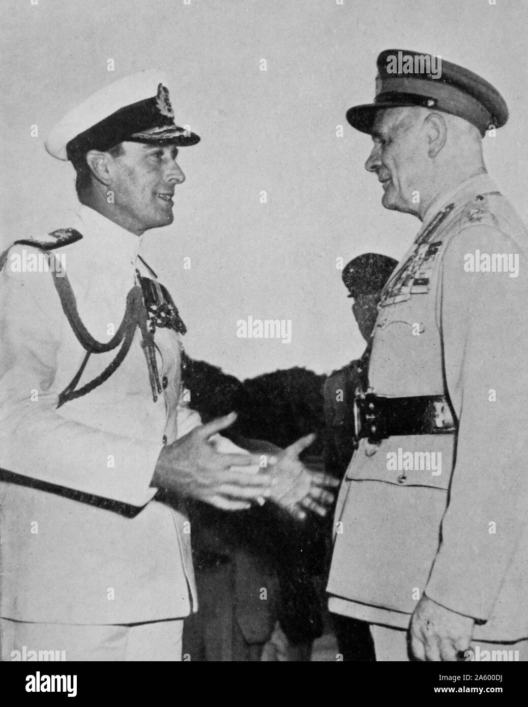 Lord Mountbatten übernimmt als Vizekönig von Indien von General Wavell 1947 Stockfoto