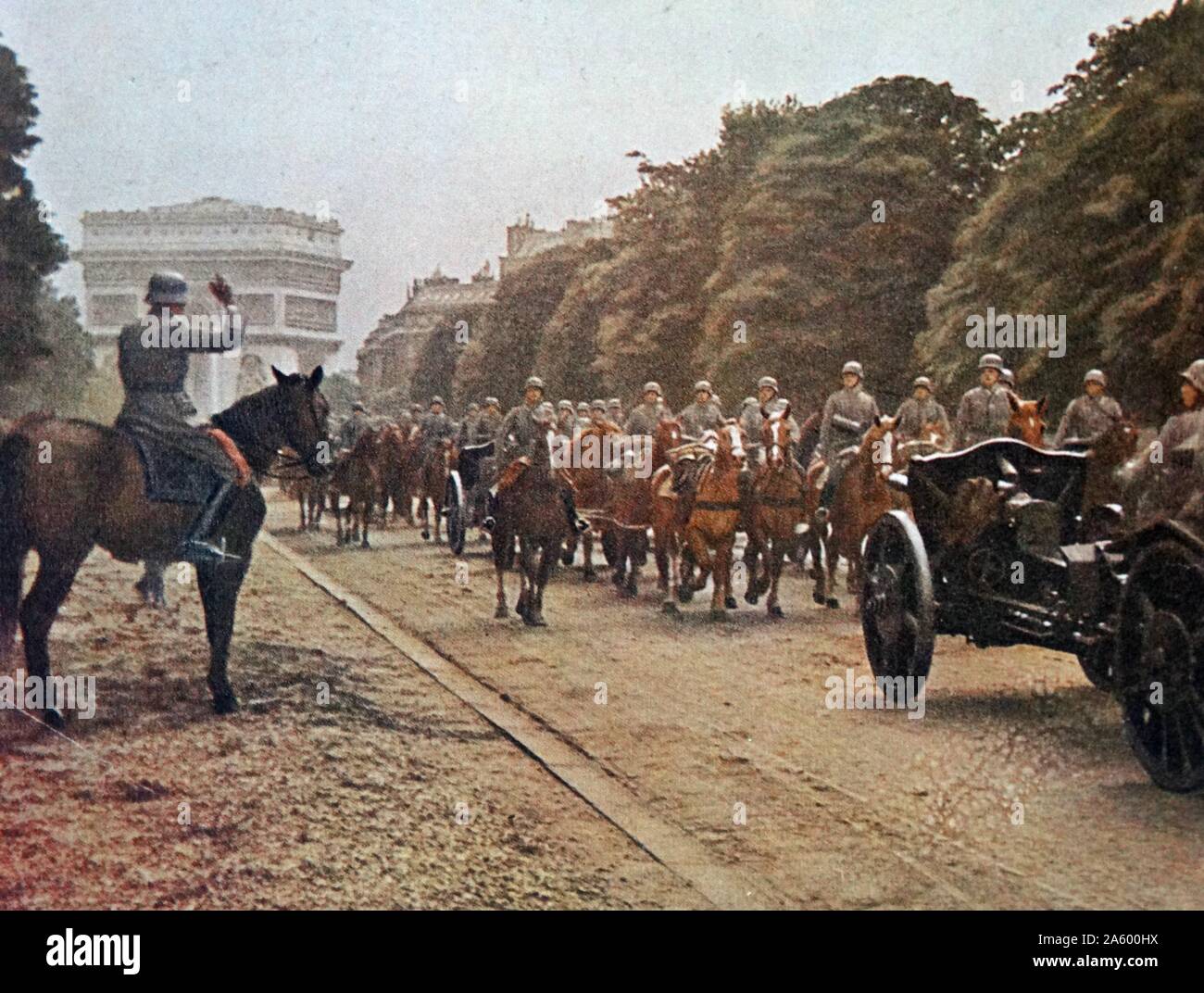 Farbe Foto von Moritz Albrecht Franz Friedrich Fedor von Bock (1880-1945), deutscher Feldmarschall, der in der deutschen Armee während des zweiten Weltkrieges diente in Paris. Datiert 1940 Stockfoto