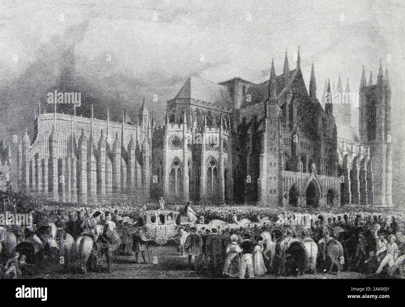 Krönungsprozession von König William IV. und Königin Adelaide in der Westminster Abbey Stockfoto