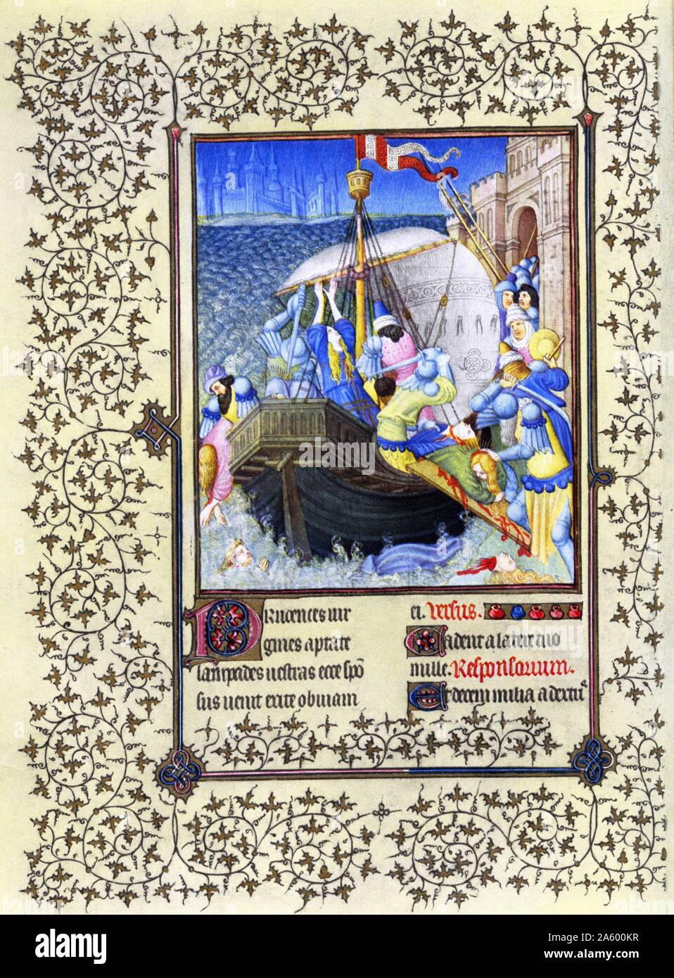 Beleuchtung abbildenden St. Ursula aus den Belles Heures von Jean de France, Duc de Berry (schöne Stunden) eine frühe 15. Jahrhundert beleuchtet Manuskript-Buch von Stunden. Vom 15. Jahrhundert Stockfoto