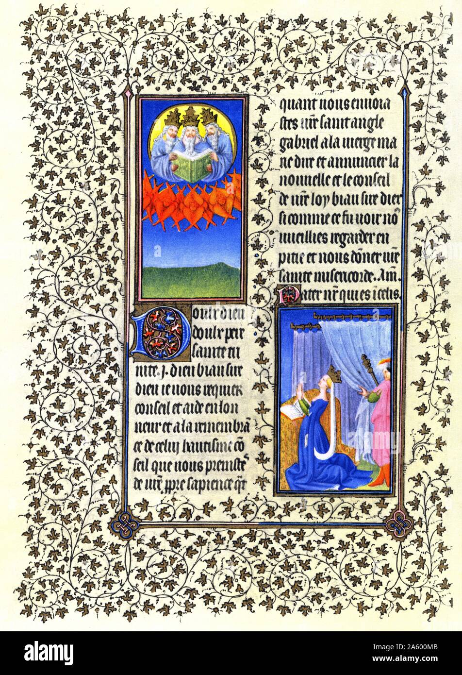 Beleuchtung von Belles Heures von Jean de France, Duc de Berry (schöne Stunden) eine frühe 15. Jahrhundert beleuchtet Manuskript-Buch von Stunden. Vom 15. Jahrhundert Stockfoto