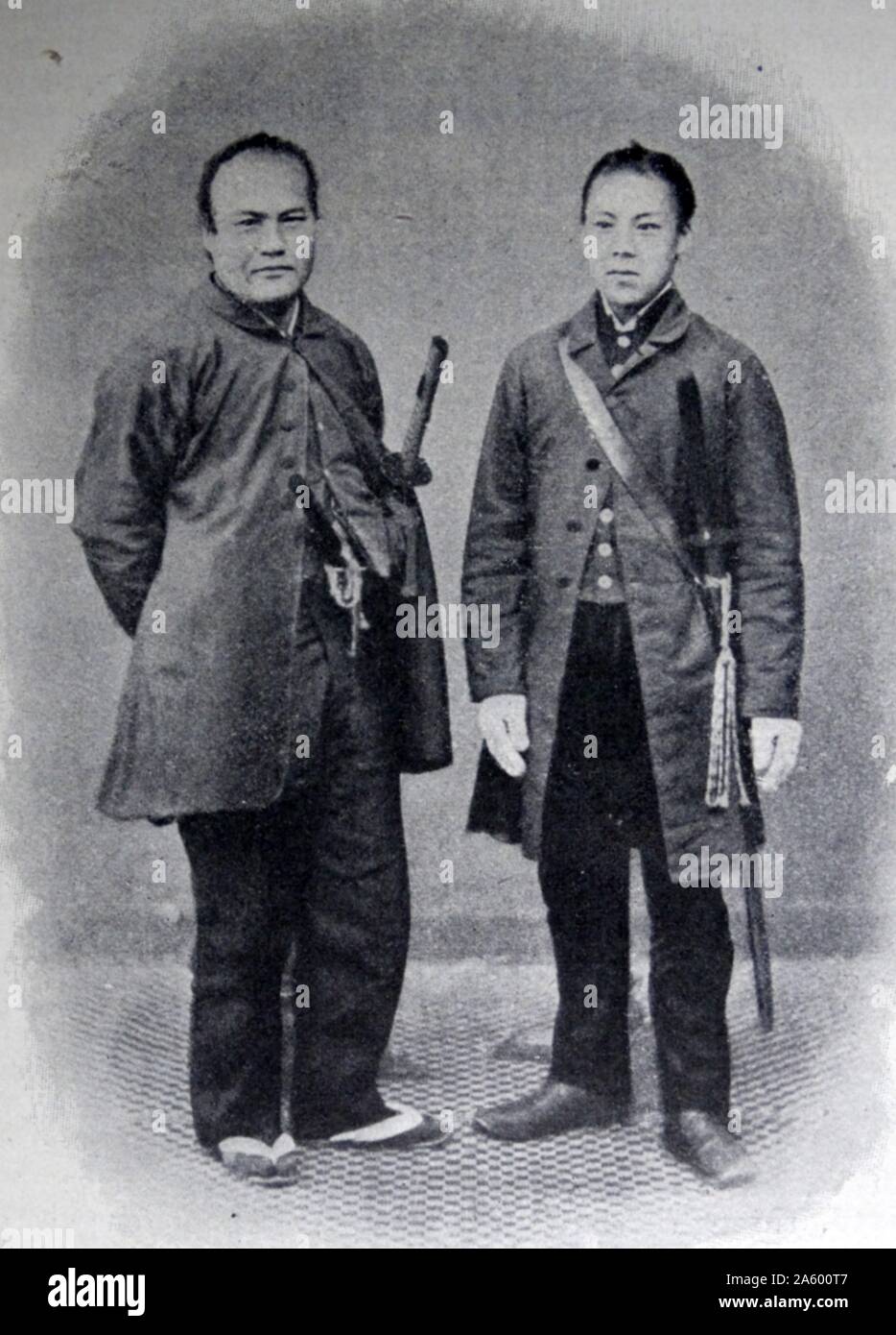 Porträt von zwei Samurai Übergang von alten Japan zu neuen Japan Stockfoto