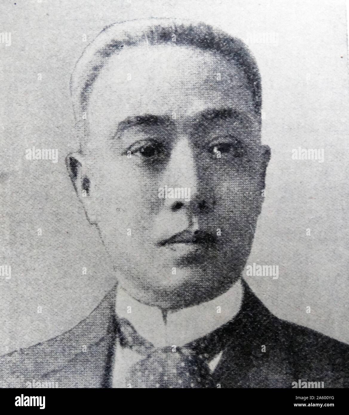 Fotografisches Porträt von Prinz Saionji Kinmochi (1849-1940), japanischer Politiker, Staatsmann und zweimal Premierminister von Japan. Vom 20. Jahrhundert Stockfoto