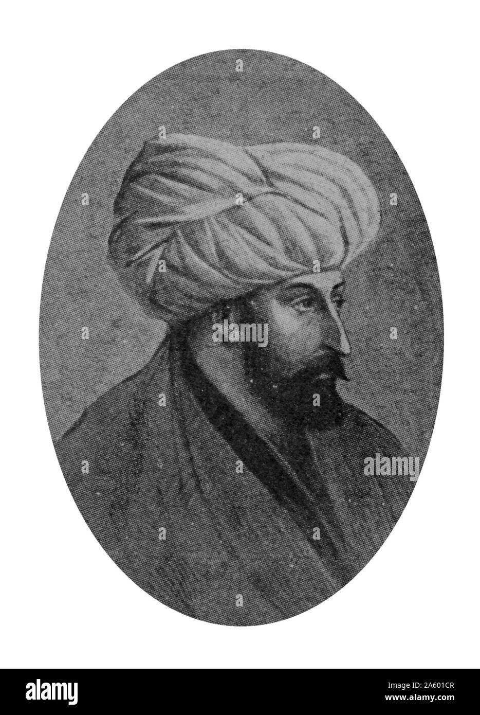 Mehmed II (1432 – 1481), bekannt als Mehmed den Eroberer. Ottoman Sultan regierte 1444-1446, und später von Februar 1451-1481. Im Alter von 21 er erobert Konstantinopel (Istanbul) und brachte das Ende des byzantinischen Reiches Stockfoto