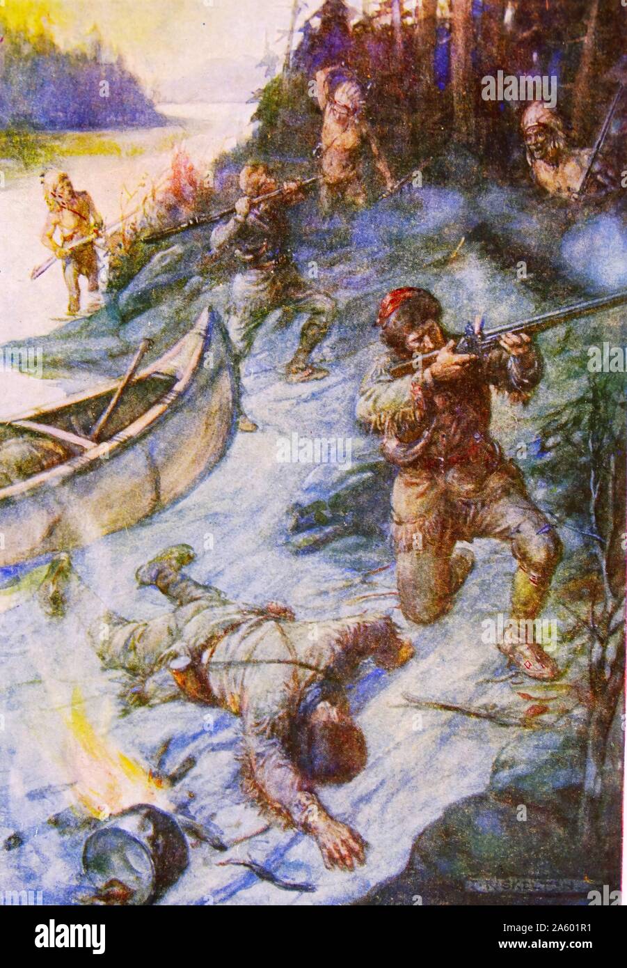 Gemälde, Soldaten sterben des britischen Künstlers Joseph Ratcliffe Skelton (1865-1888). Datiert 1880 Stockfoto