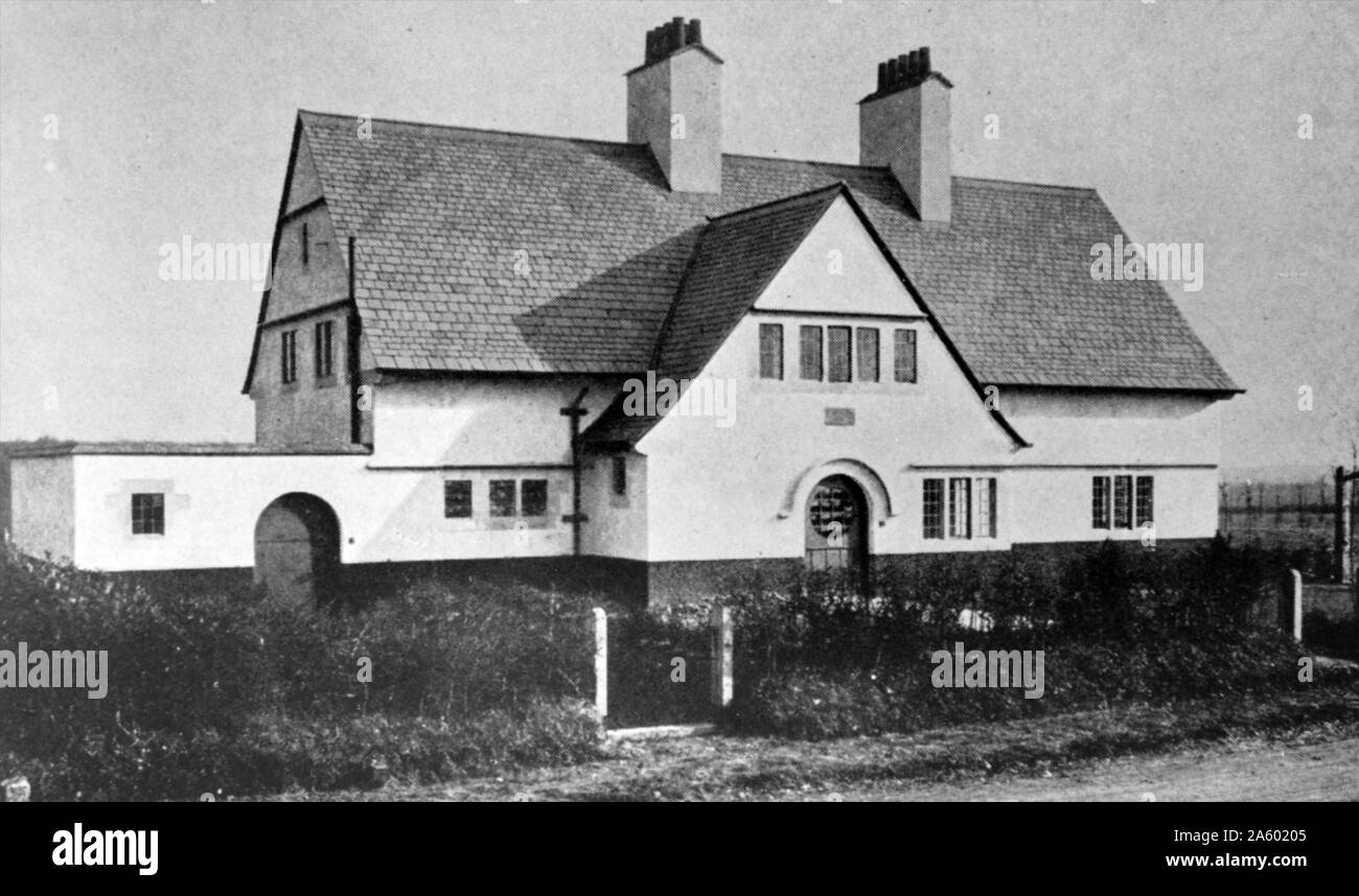 Foto von außen ein Voysey House in Beaconsfield Stockfoto