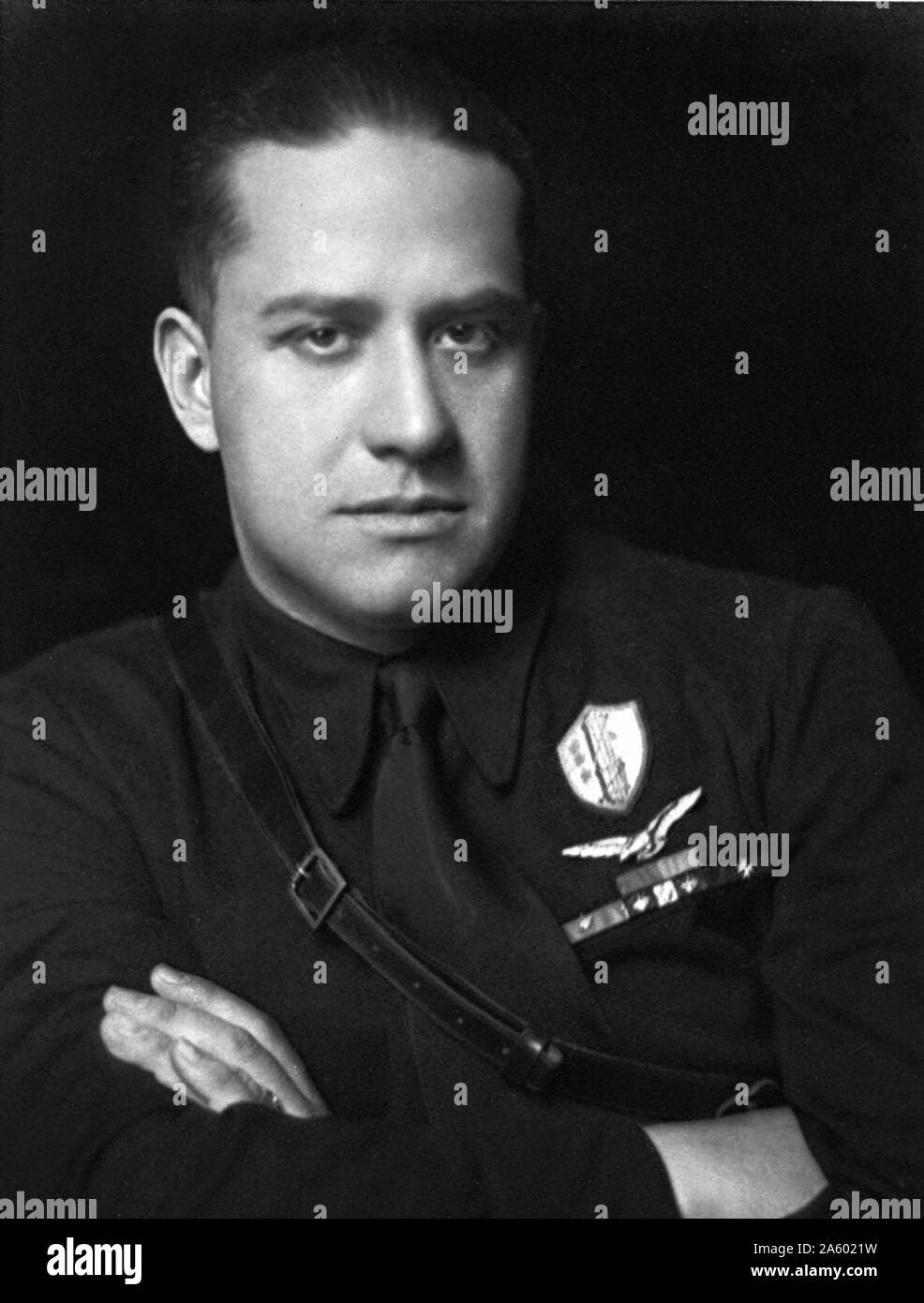 Graf Gian Galeazzo Ciano, (1903 – 11. Januar 1944), Minister für auswärtige Angelegenheiten des faschistischen Italiens von 1936 bis 1943 und Benito Schwiegersohn. Am 11. Januar 1944 wurde Graf Ciano durch ein Erschießungskommando auf Geheiß seines Schwiegervaters, Mussolini erschossen. Stockfoto