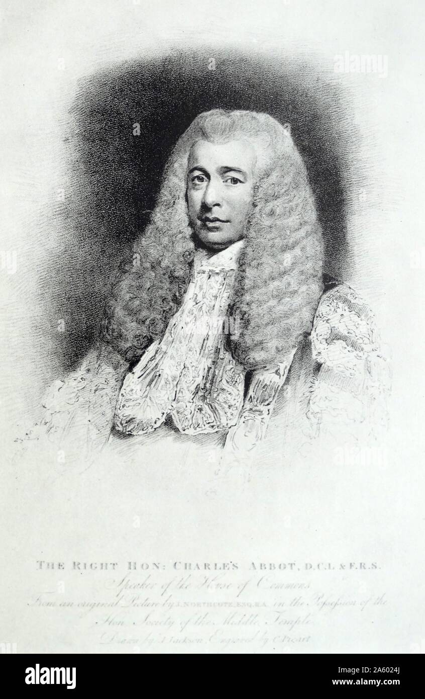 Charles Abbot, Baron Colchester (1757-1829), britischer Jurist und Staatsmann. Sprecher des House Of Commons 1802-1817 Stockfoto