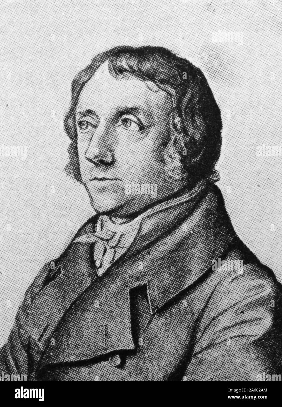Porträt von Barthold Georg Niebuhr (1776-1831) ein dänisch-deutschen Staatsmann, Bankier und Historiker, Deutschlands führende Historiker des antiken Roms wurde. Vom 19. Jahrhundert Stockfoto