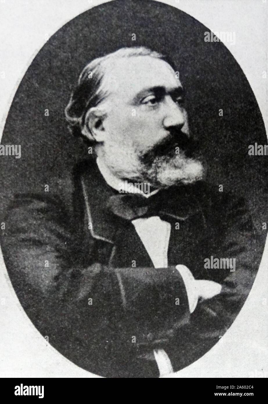 Fotografisches Porträt des Léon Gambetta (1838-1888), französischer Staatsmann und prominente während und nach dem deutsch-französischen Krieg. Vom 19. Jahrhundert Stockfoto