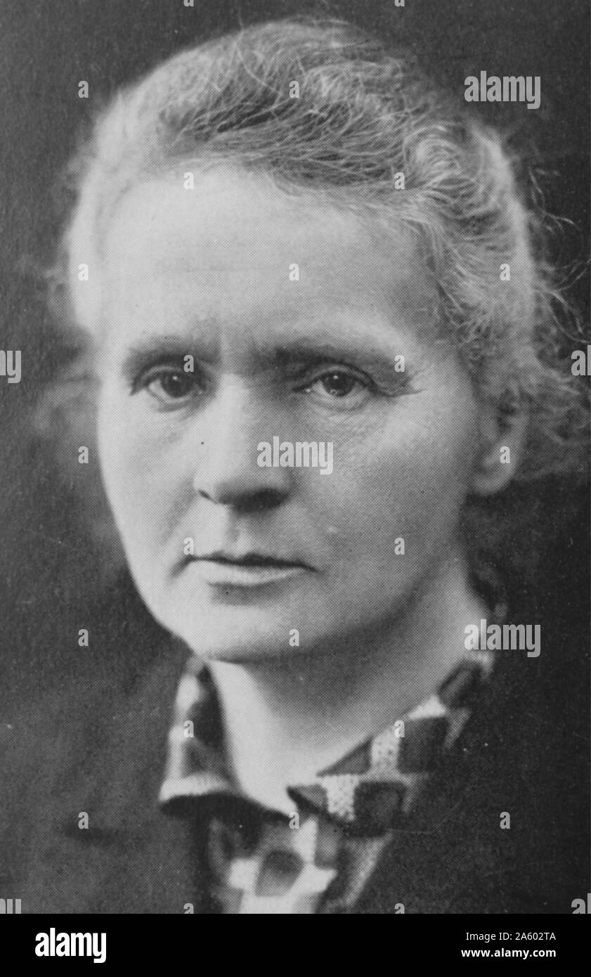 Marie Curie, 1867-1934. Ihre Experimente führten zur Entdeckung des Radiums Stockfoto