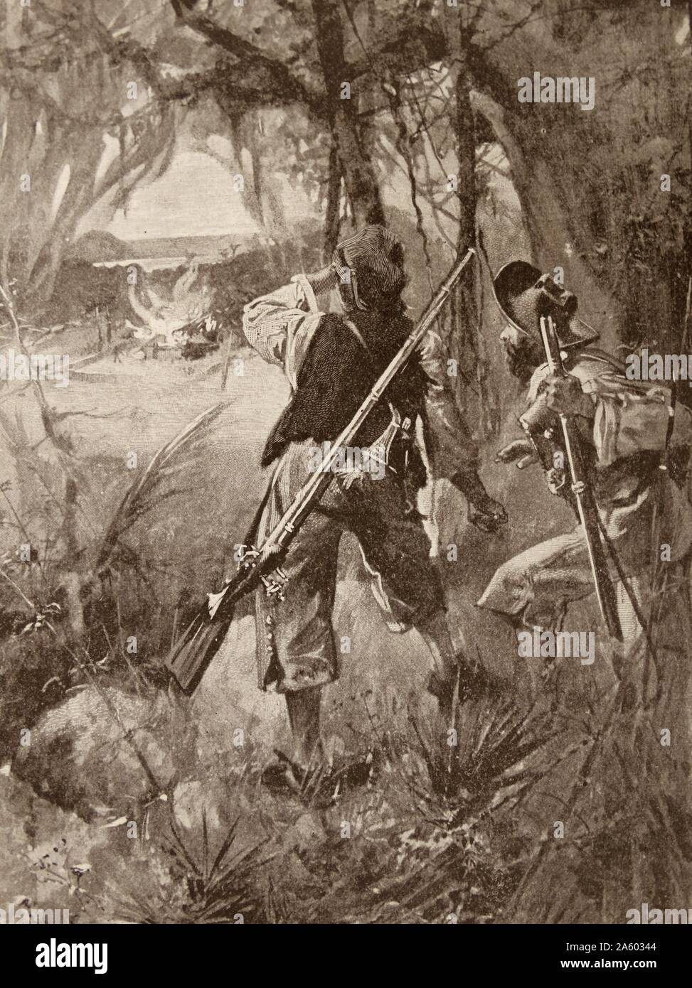 Illustration aus einer Ausgabe des neunzehnten Jahrhunderts von "Robinson Crusoe" ein Roman von Daniel Defoe. Das Buch erschien erstmals am 25. April 1719. Es erzählt die Geschichte von Robinson Crusoe, für 28 Jahre und seine anschließende Kampf ums Überleben auf einer einsamen Insel gestrandet. Stockfoto