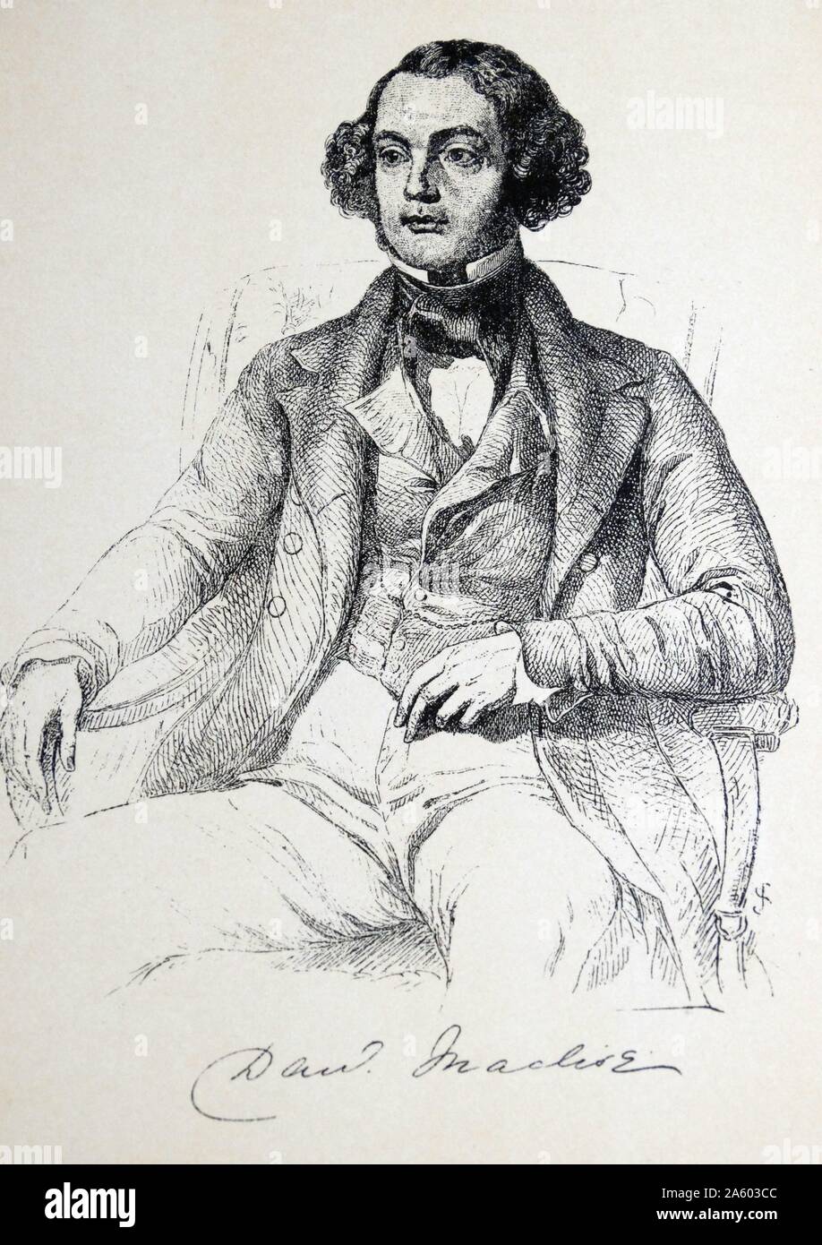 Porträt von Daniel Maclise (1806-1870), eine irische Geschichte, Literatur- und Porträtmaler und Illustrator. Vom 19. Jahrhundert Stockfoto