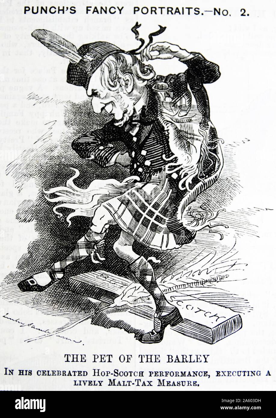 Politische Satire, die Darstellung von William Ewart Gladstone (1809-1898) ehemaliger Premierminister von Großbritannien. Von Sir John Tenniel (1820-1914), englischer Illustrator, grafische Humorist und Karikaturist. Vom 19. Jahrhundert Stockfoto