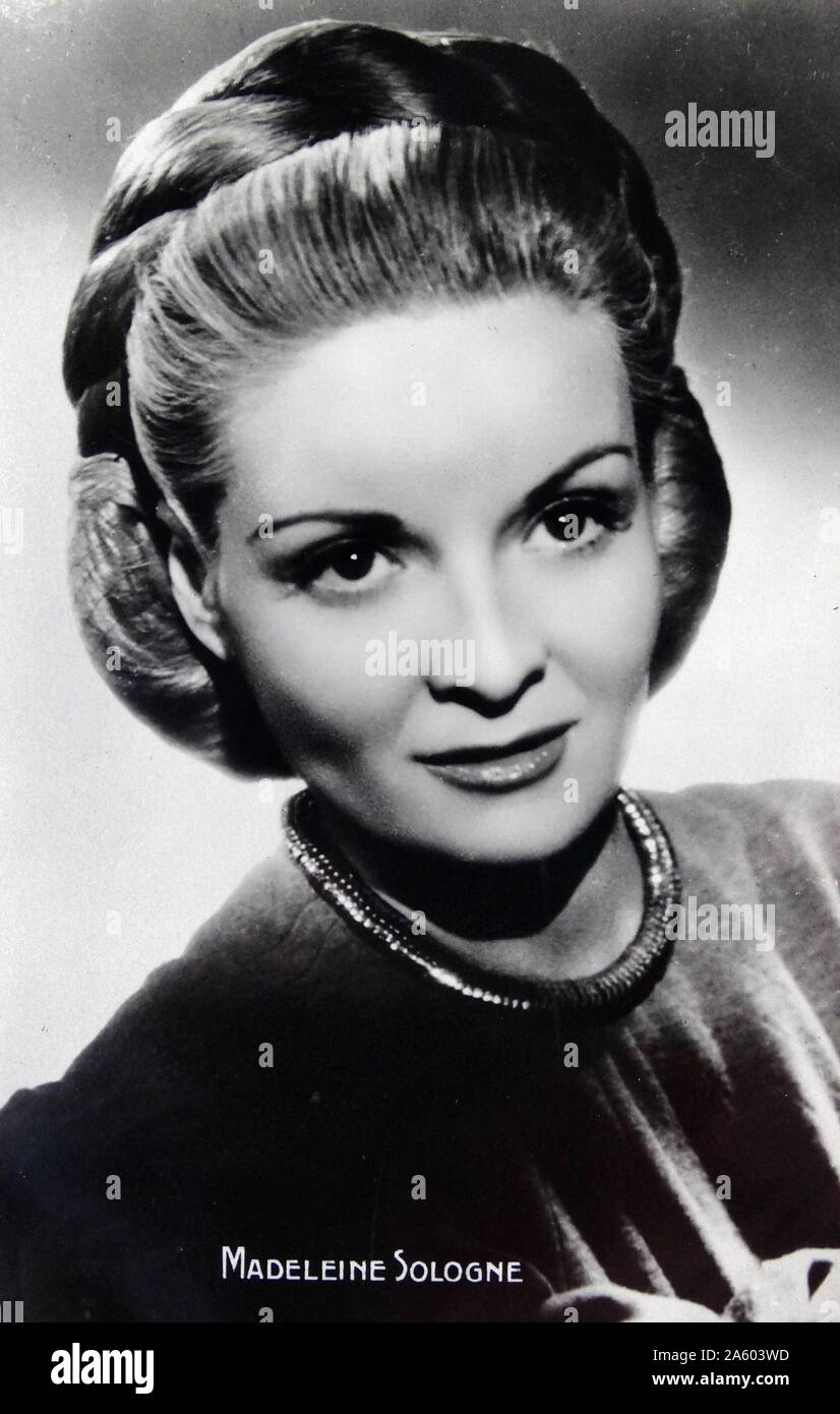 Madeleine Sologne (1912-1995) eine französische Schauspielerin. Vom 20. Jahrhundert Stockfoto
