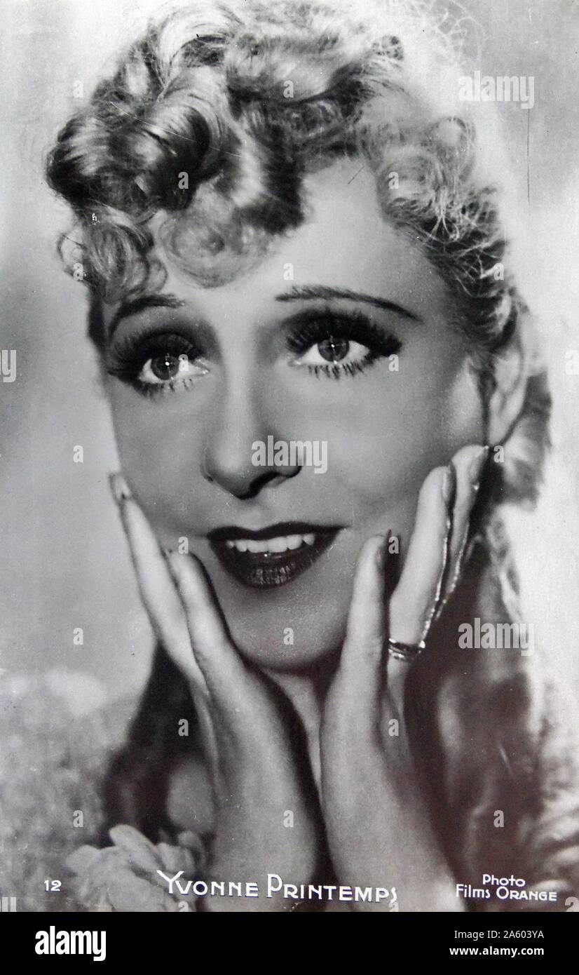Yvonne Printemps (1894-1977), französische Sängerin und Schauspielerin. Vom 20. Jahrhundert Stockfoto
