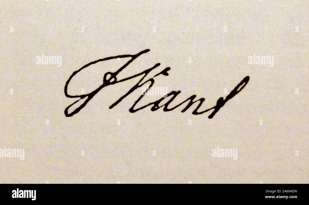 Kopie von Kants Signatur. Immanuel Kant (1724-1804) ein deutscher Philosoph. Vom 18. Jahrhundert Stockfoto