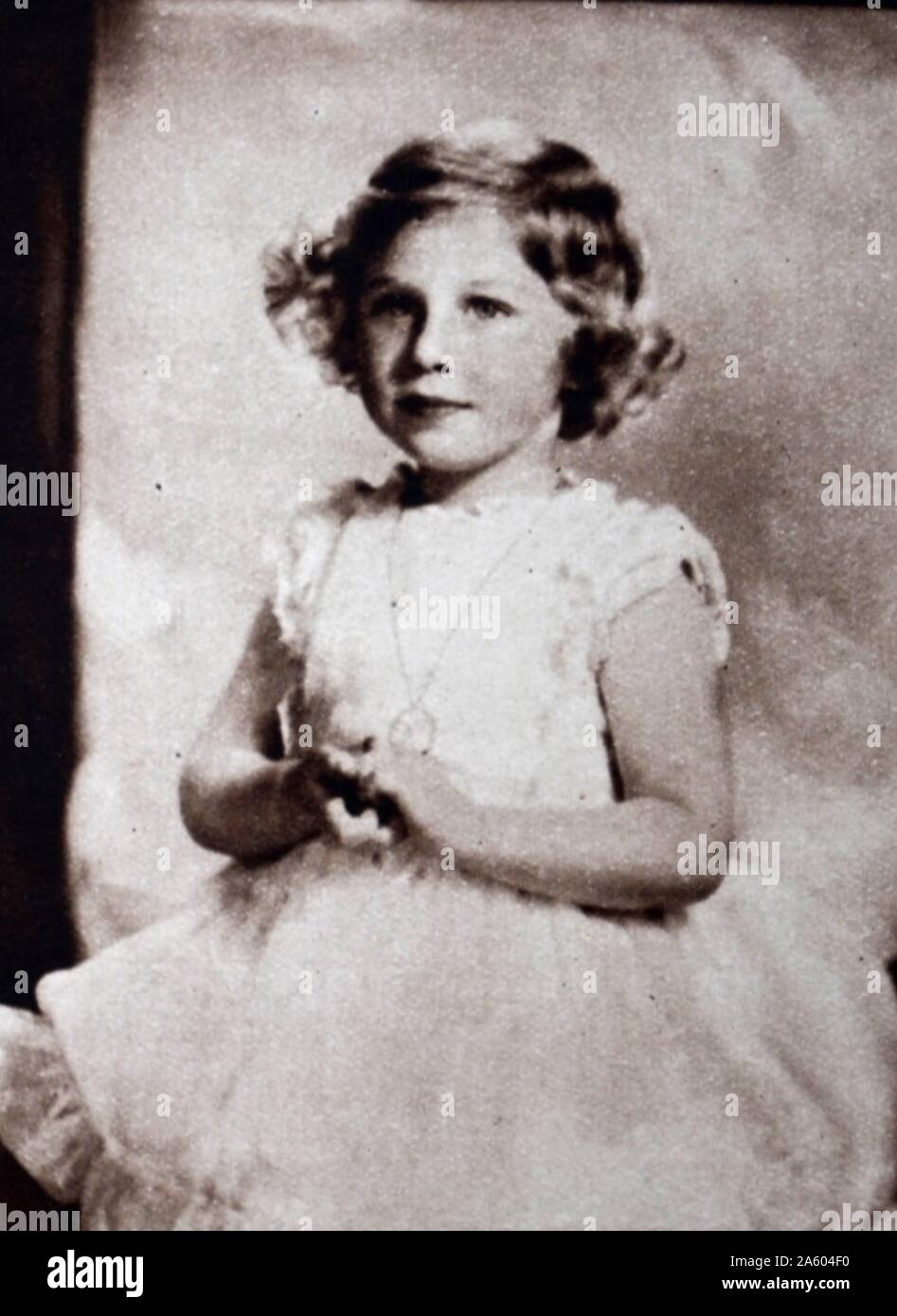 Fotografische Porträt einer jungen Prinzessin Margaret (1930-2002) die jüngere Schwester von Königin Elizabeth II (1926-). Vom 20. Jahrhundert Stockfoto