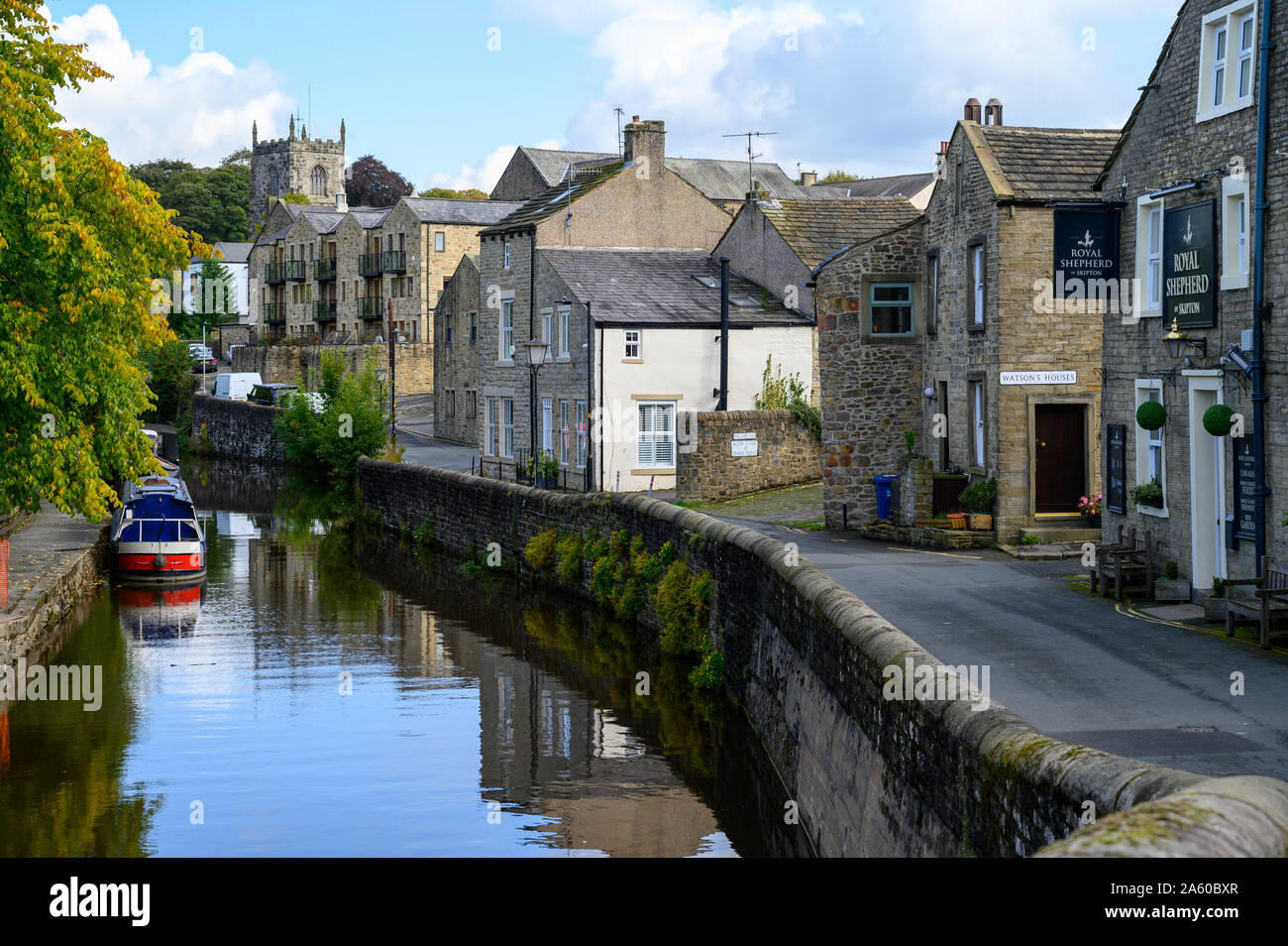 Die Leeds Liverpool Canal an Skipton, North Yorkshire Stockfoto