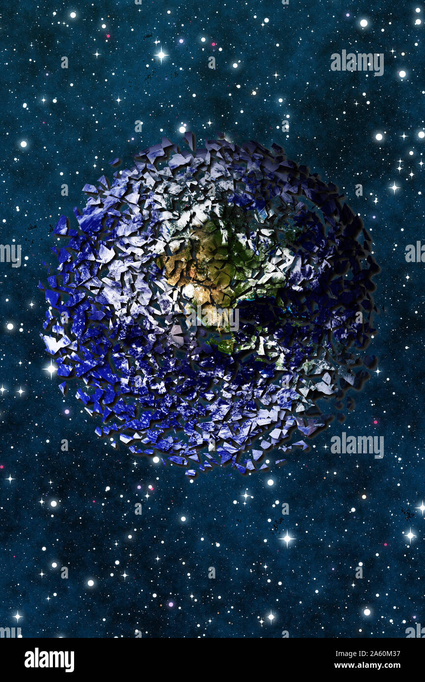 Zerstörten Planeten Erde Stockfoto