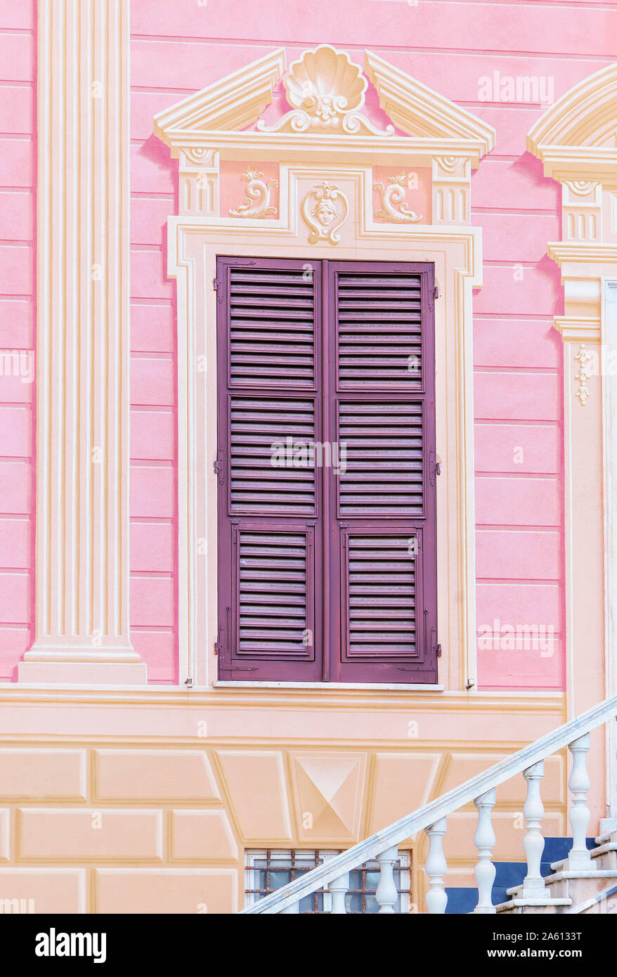 Traditionelle Ligurische Haus Fassade, Sestri Levante, Ligurien, Italien, Europa Stockfoto