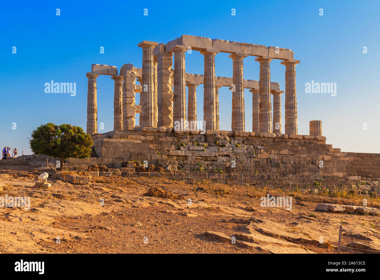 Tempel des Poseidon, Kap Sounion, Attika, Griechenland, Europa Stockfoto