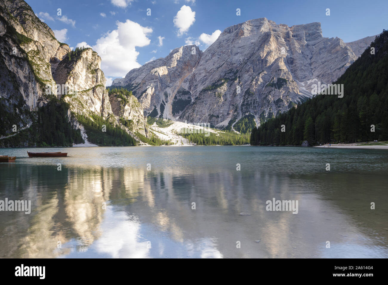 Lago di Braies in den Dolomiten, Sud Tirol, Italien, Europa Stockfoto
