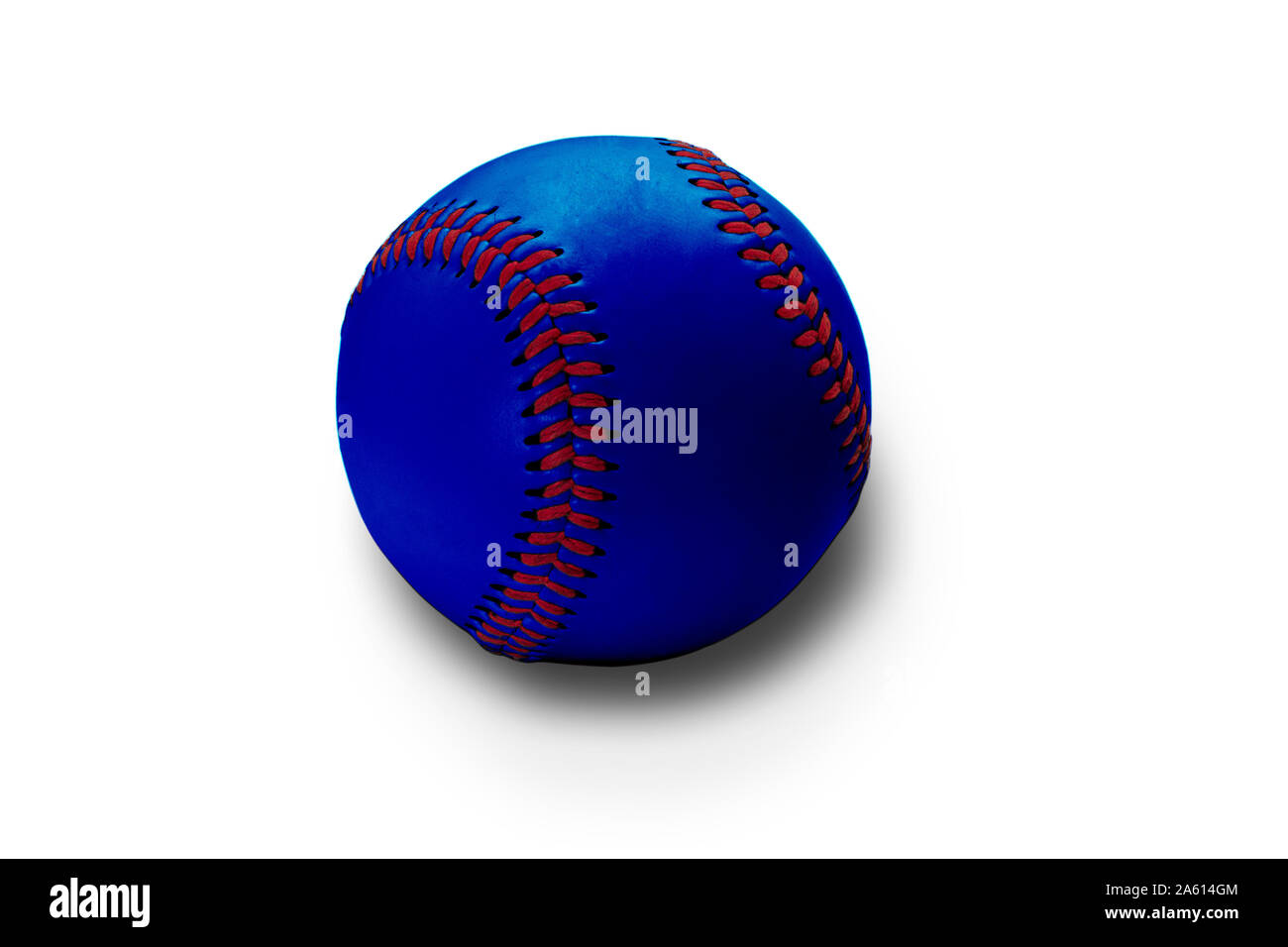 Blau baseball ball isoliert auf weißem Hintergrund Stockfoto