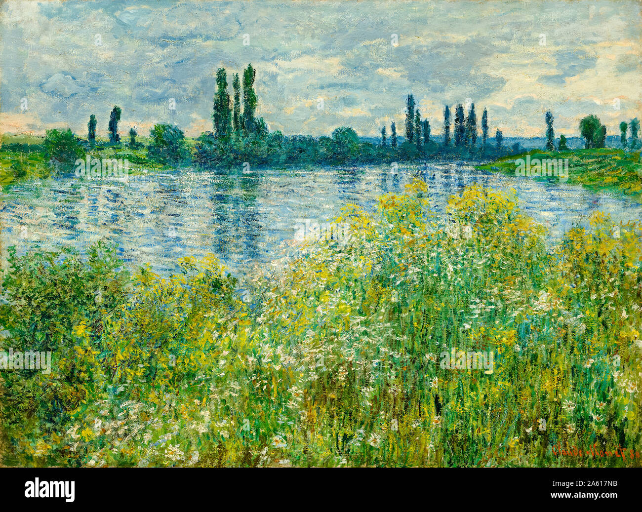 Claude Monet, Landschaftsmalerei, die Ufer der Seine, Vétheuil, 1880 Stockfoto