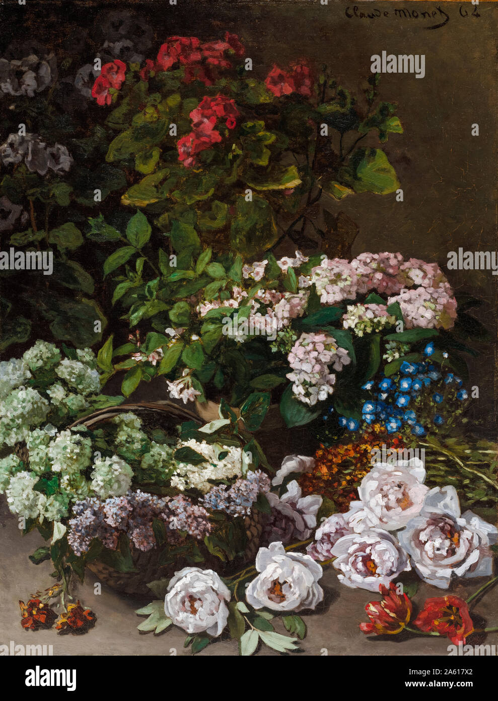 Claude Monet, Blumen, Stillleben malen, 1864 Stockfoto