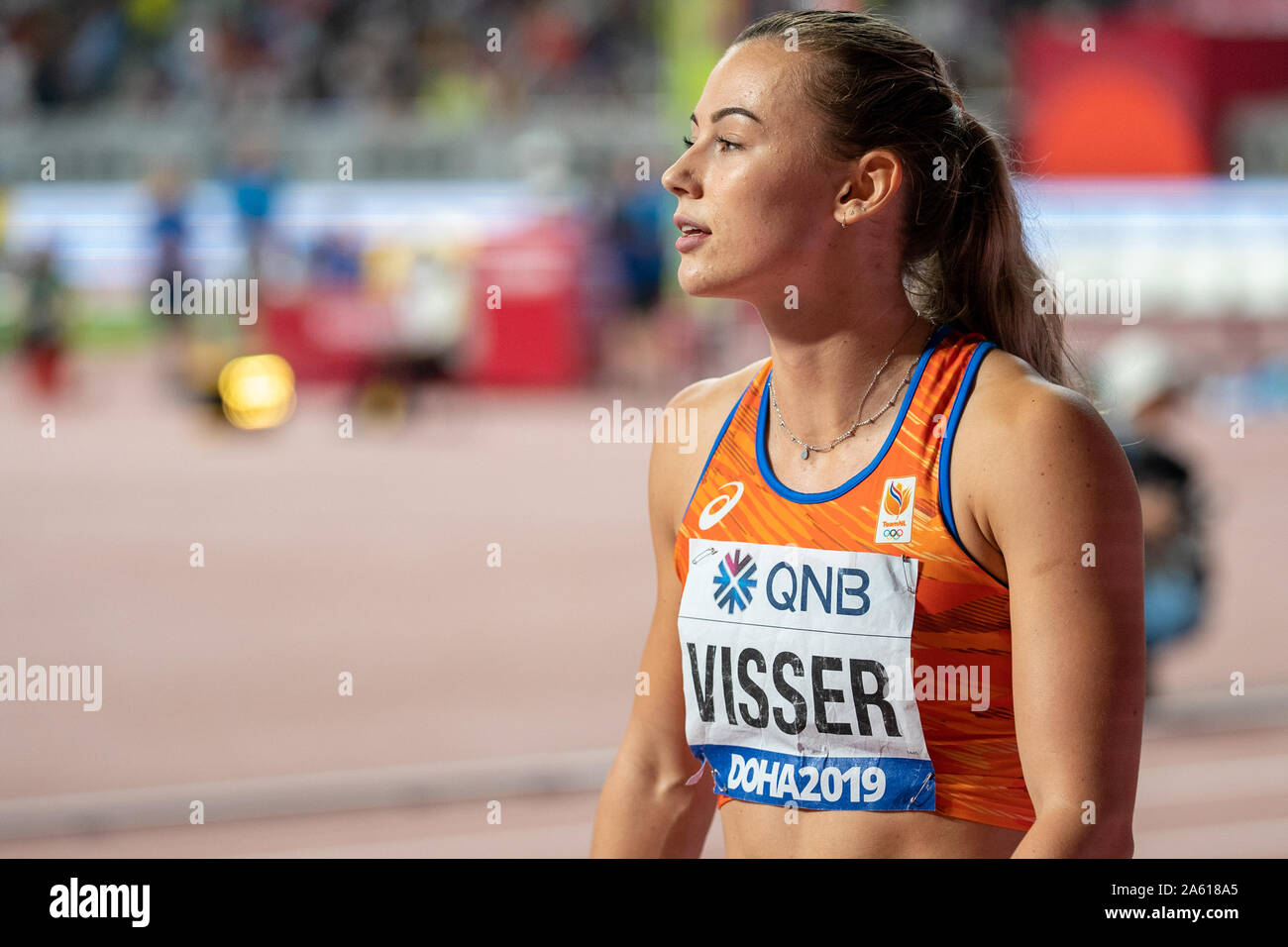 Vom 6. Oktober 2019 Doha, Katar Leichtathletik WM 2019 IAAF Leichtathletik Weltmeisterschaften 2019 Nadine Visser der Niederlande Stockfoto