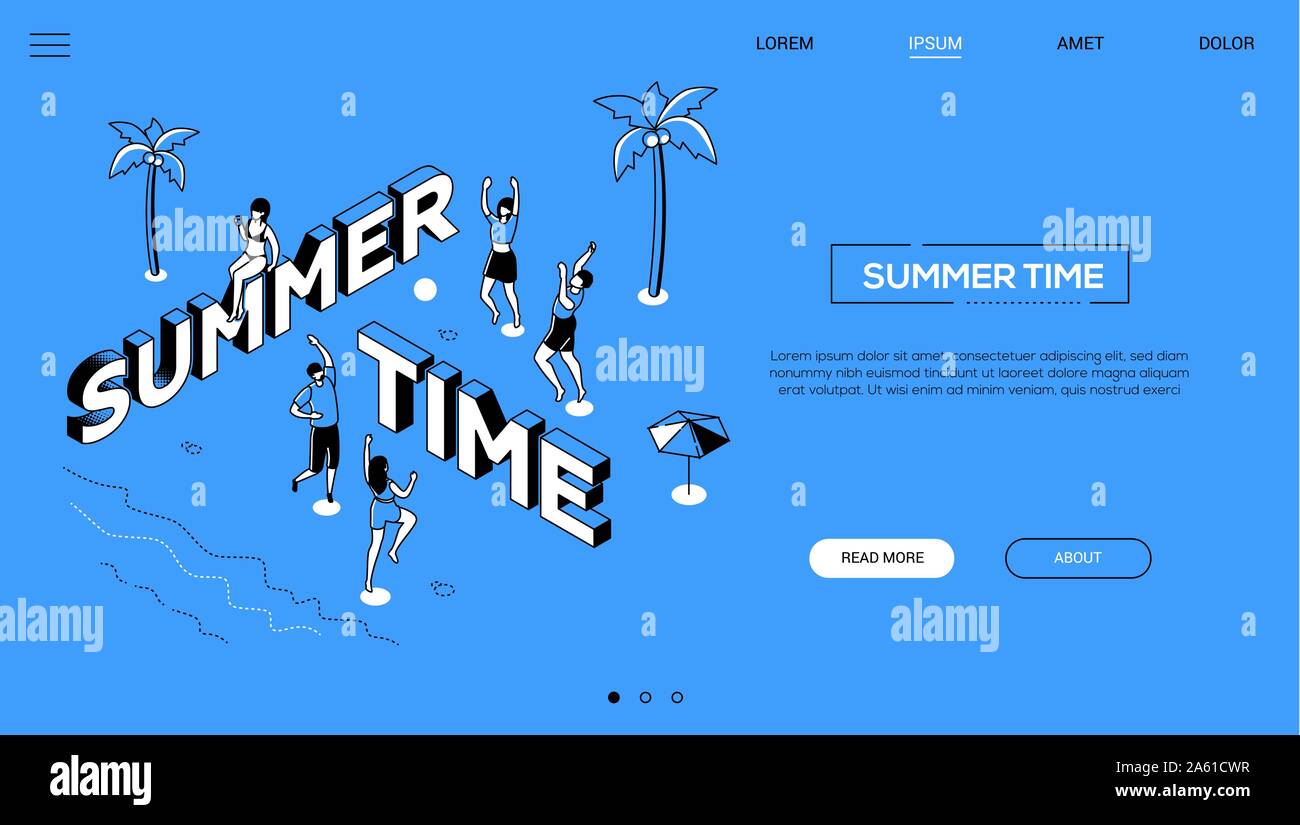 Sommer Spaß Vektor landing page Template Stock Vektor