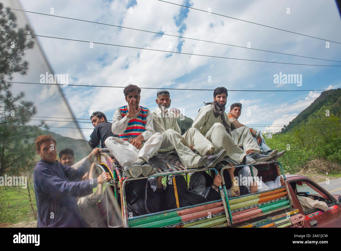 Öffentliche Verkehrsmittel im Punjab, Pakistan. Stockfoto
