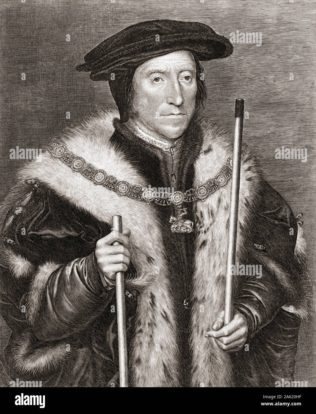 Thomas Howard, 3. Herzog von Norfolk, Earl of Surrey, Earl Marshal, 1473 - 1554. Tudor Politiker, der ein hohes Amt unter Heinrich VIII. Statt Nach einer Arbeit von Hans Holbein dem Jüngeren. Stockfoto